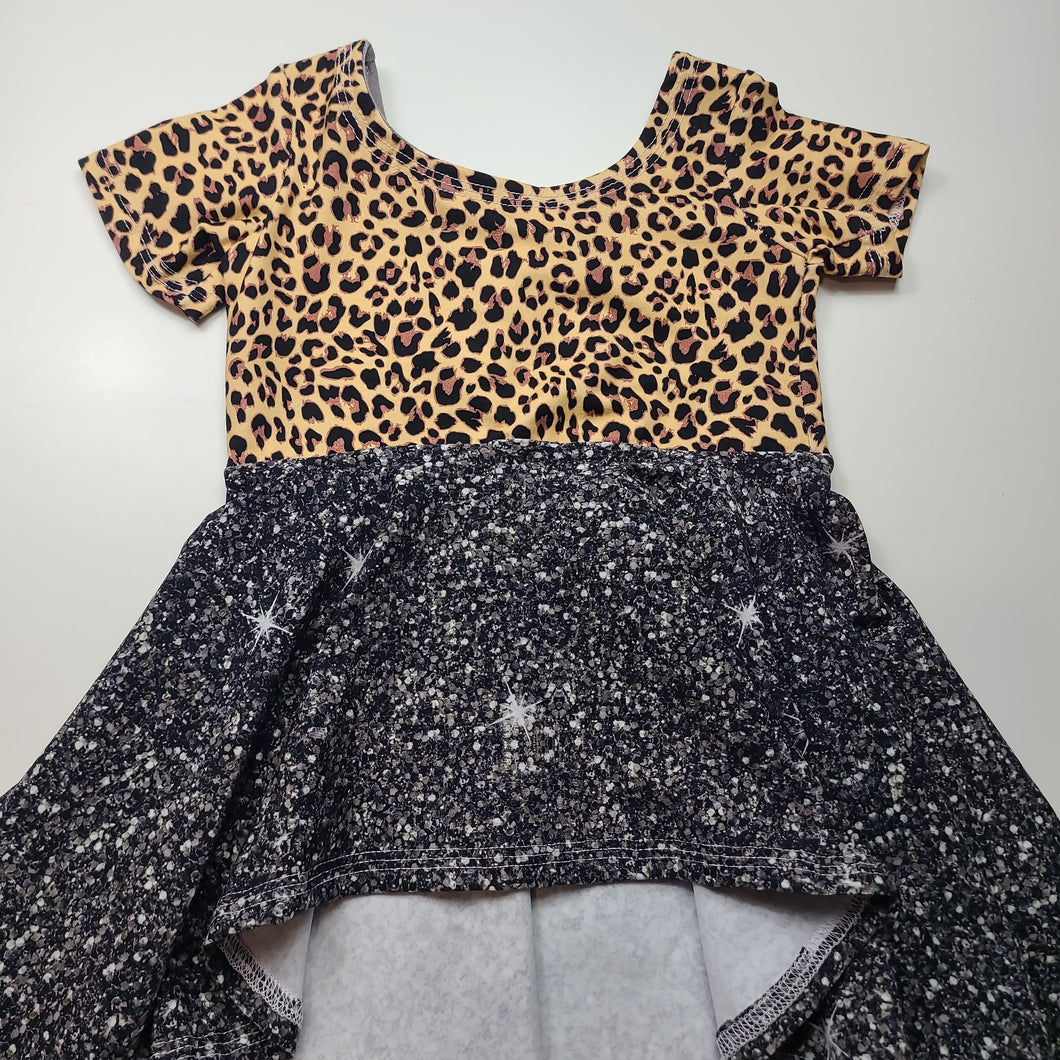 Cheetah 24/2 hi-low peplum